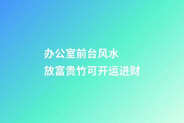 办公室前台风水  放富贵竹可开运进财
